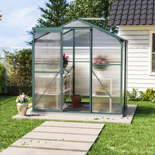 Load image into Gallery viewer, 4ft x 6ft Garden Greenhouse Aluminium Polycarbonate Green Plant Housing With Base
