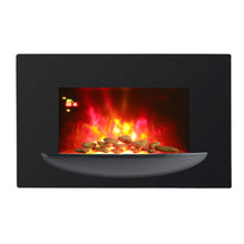 Load image into Gallery viewer, 1800W Wall Mounted Fireplace with Pebbles Bowl 7 Flame Colours
