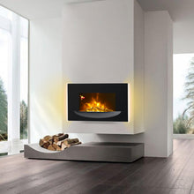 Load image into Gallery viewer, 1800W Wall Mounted Fireplace with Pebbles Bowl 7 Flame Colours
