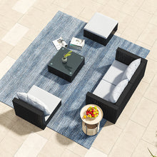 Load image into Gallery viewer, Set of 5 Outdoor Garden Furniture Set, 4-Seater Rattan Corner Sofa, Patio Conversation set
