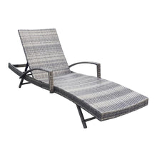 Load image into Gallery viewer, Adjustable Outdoor Wicker Sun Lounger Cushioned Recliner, PM1082
