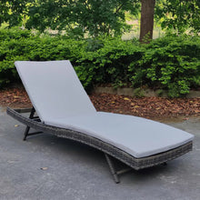 Load image into Gallery viewer, Adjustable Outdoor Wicker Sun Lounger Cushioned Recliner, PM1084
