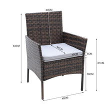 Load image into Gallery viewer, 3 Pcs Outdoor Patio Rattan Furniture Set Modern Bistro Chairs and Side Table Set, PM1087
