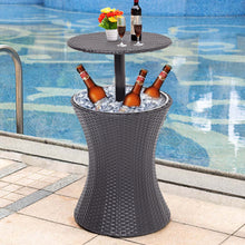 Load image into Gallery viewer, Modern Wicker Height Adjustable Outdoor Cooler Bar Hot Tub Table
