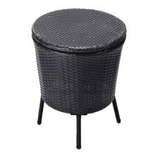 Load image into Gallery viewer, Height Adjustable Patio Wicker Beverage Cooler Bar Table with Ice Bucket for Outdoor Party, PM1092
