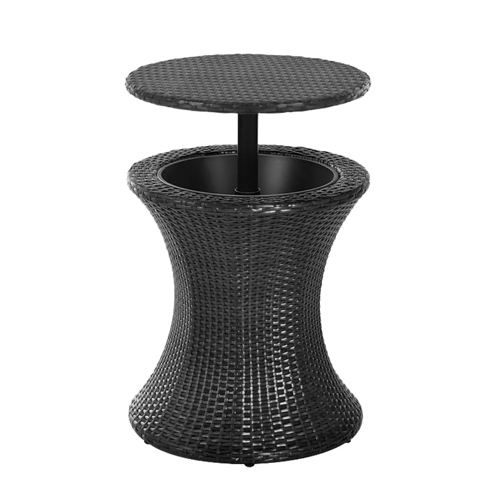 Outdoor Cool Bar Side Table Height Adjustable Wicker Ice Bucket, PM1094