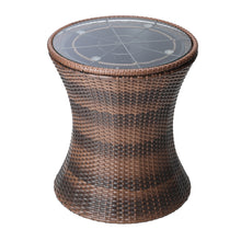 Load image into Gallery viewer, Outdoor Cool Bar Side Table Height Adjustable Wicker Ice Bucket with Glass Top, PM1095
