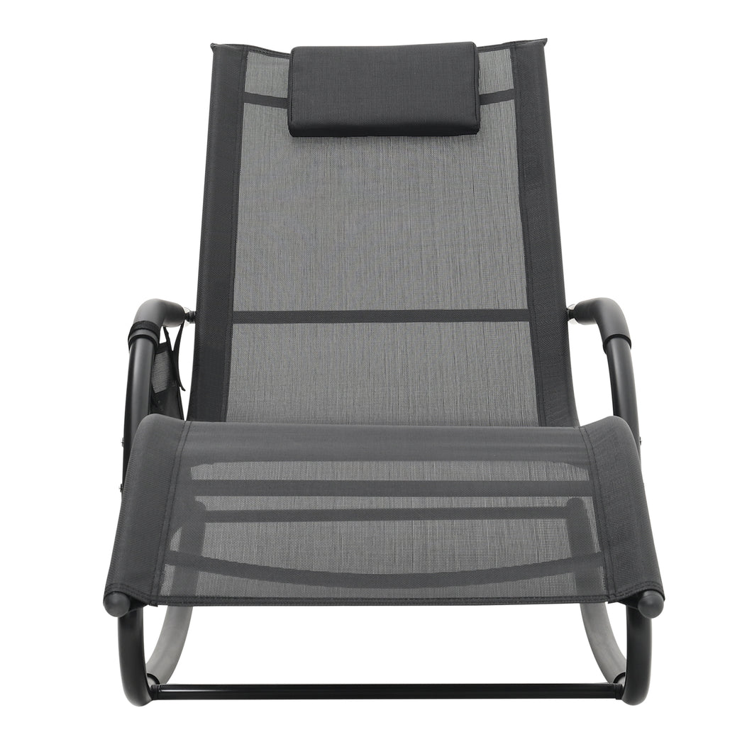 Garden sun lounger with cushion, Sun lounger chair, Outdoor C-shaped chair