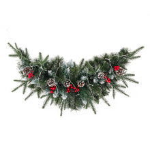 Load image into Gallery viewer, LED Christmas Garland Artificial Pine Cone And Red Berry Hanging Door Decor
