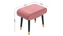 Load image into Gallery viewer, Velvet Upholstered Dressing Table Stool Pink
