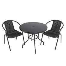 Load image into Gallery viewer, Garden Round Table With Umbrella Hole With 2 Chairs
