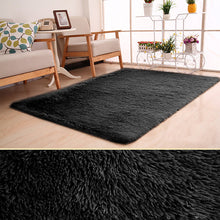 Load image into Gallery viewer, Fluffy Plush Carpet Non-Slip Area Rug Black
