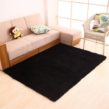 Load image into Gallery viewer, Fluffy Plush Carpet Non-Slip Area Rug Black
