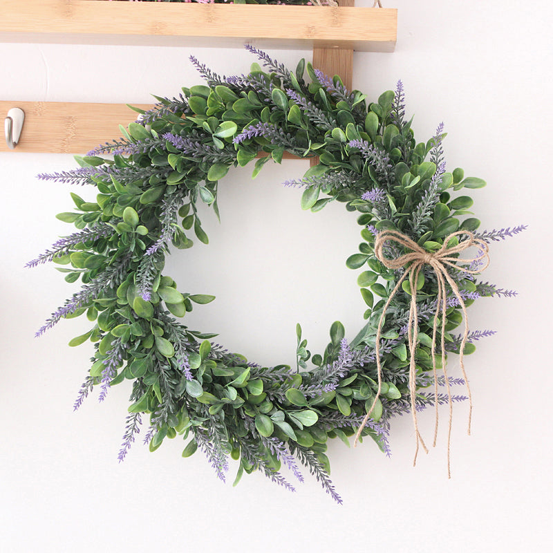 42CM Artificial Flower Faux Lavender Door Window Wreath Lush Garland