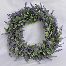 Load image into Gallery viewer, 42CM Artificial Flower Faux Lavender Door Window Wreath Lush Garland
