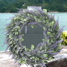 Load image into Gallery viewer, 42CM Artificial Flower Faux Lavender Door Window Wreath Lush Garland
