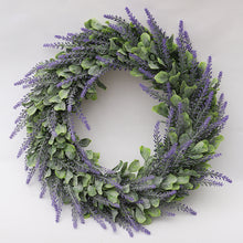 Load image into Gallery viewer, 42CM Artificial Flower Faux Lavender Door Window Wreath Lush Garland
