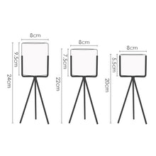 Load image into Gallery viewer, Garden Geometric Plant Stand Ceramic Pot Succulent Flower Iron Cross Low Rack Holder
