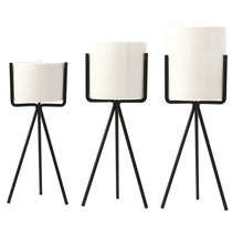 Load image into Gallery viewer, Garden Geometric Plant Stand Ceramic Pot Succulent Flower Iron Cross Low Rack Holder
