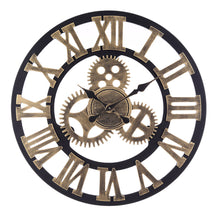Load image into Gallery viewer, 58CM Vintage Wall Clock with Roman Numeral Metal.Gold and Sliver
