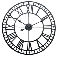 Load image into Gallery viewer, 40CM Roman Numerals Metal Skeleton Wall Clock ,Black and White
