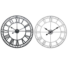 Load image into Gallery viewer, 40CM Roman Numerals Metal Skeleton Wall Clock ,Black and White
