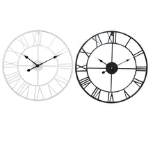 Load image into Gallery viewer, 40CM Roman Numerals Metal Skeleton Wall Clock,Black and White
