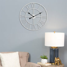 Load image into Gallery viewer, 40CM Roman Numerals Metal Skeleton Wall Clock,Black and White

