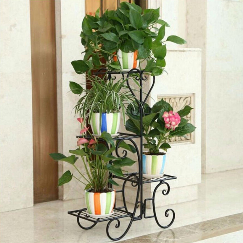 Tall Black Metal Plant Pot Stand for Indoors, SP1962