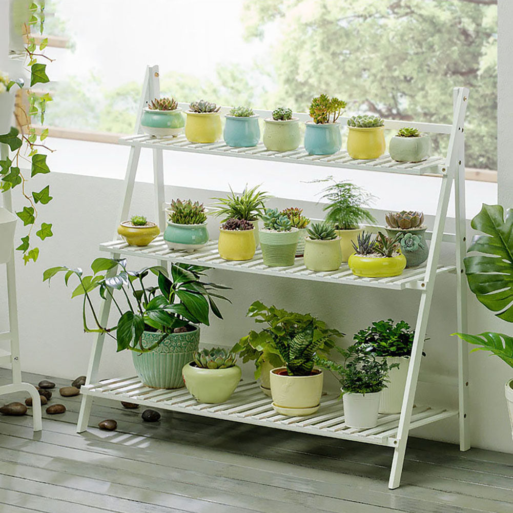 3-Tier Foldable Wooden Ladder Shelf, SP1974