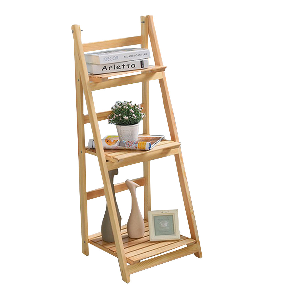 Wooden Foldable Ladder Shelf