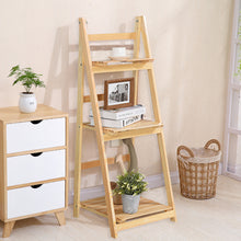 Load image into Gallery viewer, Wooden Foldable Ladder Shelf
