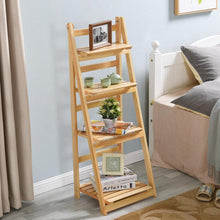 Load image into Gallery viewer, Wooden Foldable Ladder Shelf
