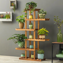 Load image into Gallery viewer, 6 Tier Wood Plant Stand Corner Display Shelf Ladder
