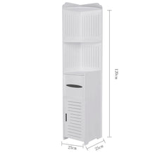 Load image into Gallery viewer, 4 Tier White Bathroom Cabinet Corner Cupboard Storage Shelf
