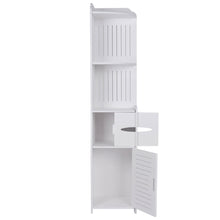Load image into Gallery viewer, 4 Tier White Bathroom Cabinet Corner Cupboard Storage Shelf
