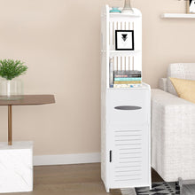 Load image into Gallery viewer, 4 Tier White Bathroom Cabinet Corner Cupboard Storage Shelf
