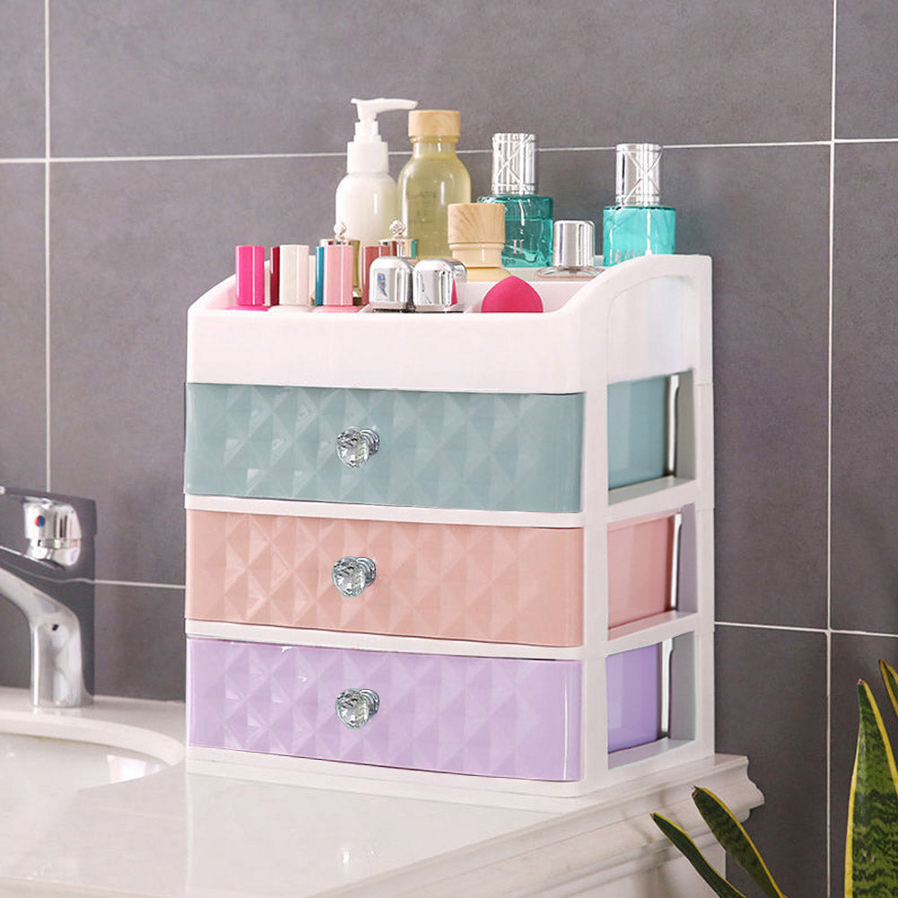 Plastic Makeup Organizer with 3 Drawers