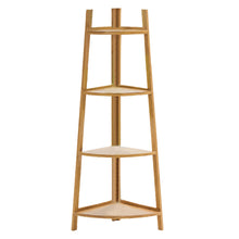 Load image into Gallery viewer, Brown Ladder Bamboo Wood Flower Plant Stand Corner Bookcase Shelf
