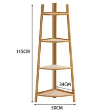 Load image into Gallery viewer, Brown Ladder Bamboo Wood Flower Plant Stand Corner Bookcase Shelf
