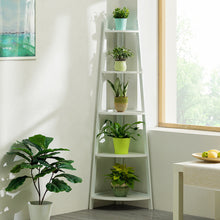 Load image into Gallery viewer, Brown Ladder Bamboo Wood Flower Plant Stand Corner Bookcase Shelf
