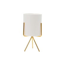 Load image into Gallery viewer, Geometric Plant Stand Metal and Ceramic Indoor Flower Pot Rack
