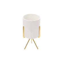 Load image into Gallery viewer, Geometric Plant Stand Metal and Ceramic Indoor Flower Pot Rack
