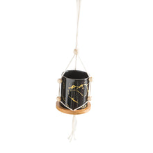 Load image into Gallery viewer, Woven Rope Ceramic Pot Wall Hanging Basket With Wooden Pallet
