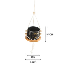 Load image into Gallery viewer, Woven Rope Ceramic Pot Wall Hanging Basket With Wooden Pallet
