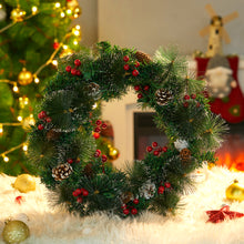 Load image into Gallery viewer, 50cm LED Christmas Wreath Artificial Pine, Pine Cone &amp; Berry Xmas Garland
