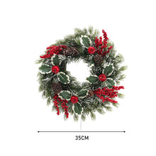 Load image into Gallery viewer, 35cm LED Christmas Wreath Artificial Pine, Pine Cone &amp; Berry Xmas Garland
