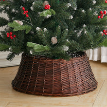 Load image into Gallery viewer, Livingandhome Wicker Christmas Tree Collar Skirt Rattan Xmas Tree Basket Ring Base, SW0309
