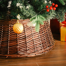 Load image into Gallery viewer, Livingandhome Wicker Christmas Tree Collar Skirt Rattan Xmas Tree Basket Ring Base, SW0309
