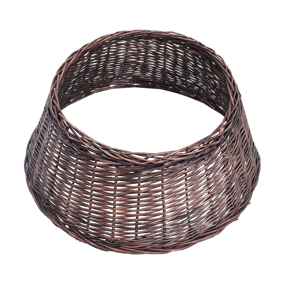 Livingandhome Wicker Christmas Tree Collar Skirt Rattan Xmas Tree Basket Ring Base, SW0310